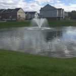 Pond fountain in residential communities