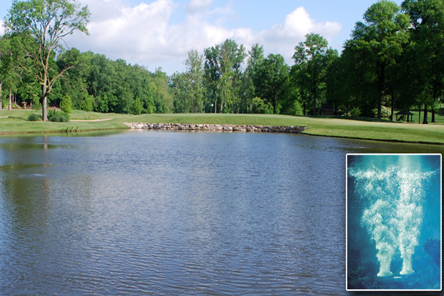 Otterbine aerator in golf pond